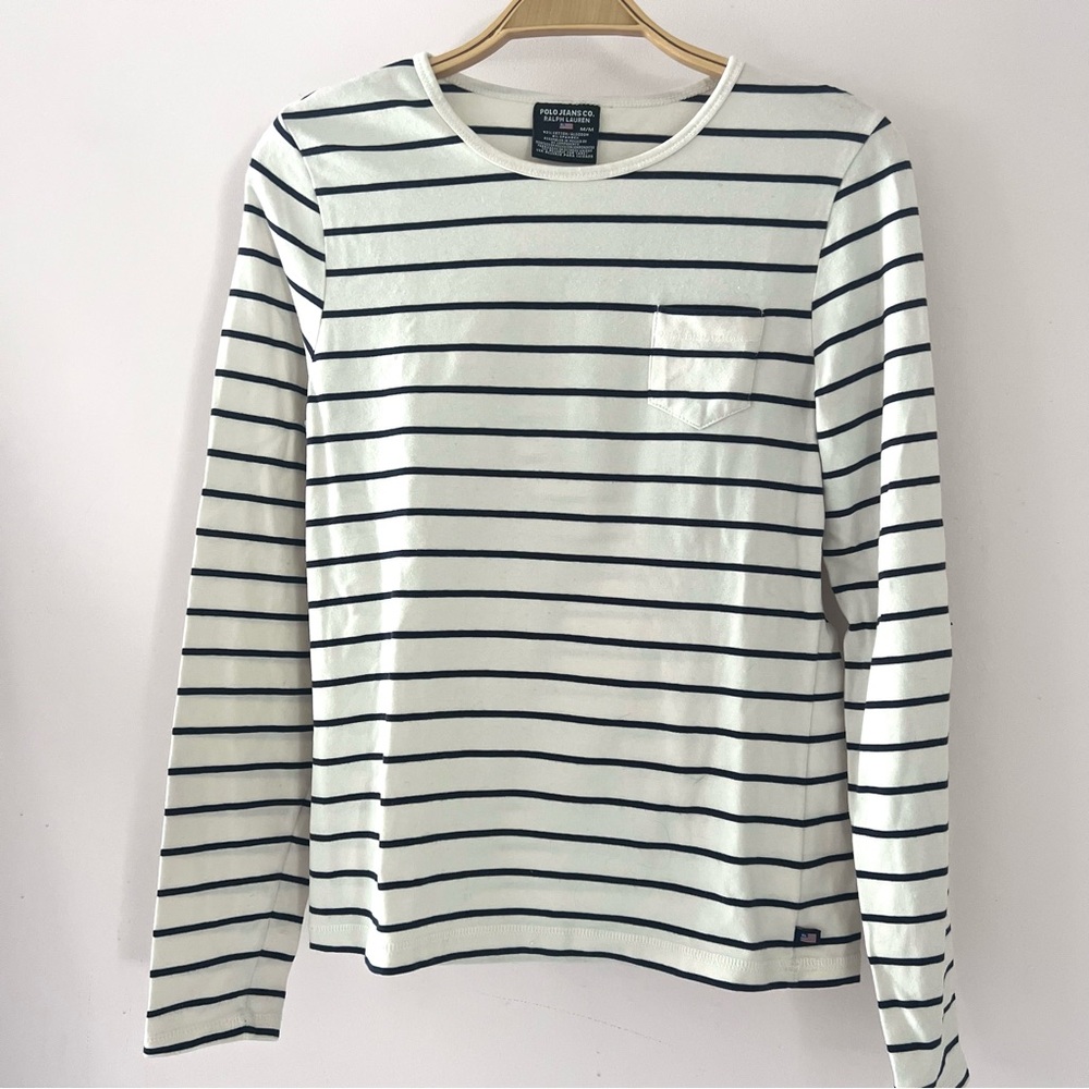 POLO RALPH LAUREN Breton Stripe Long Sleeve Top S